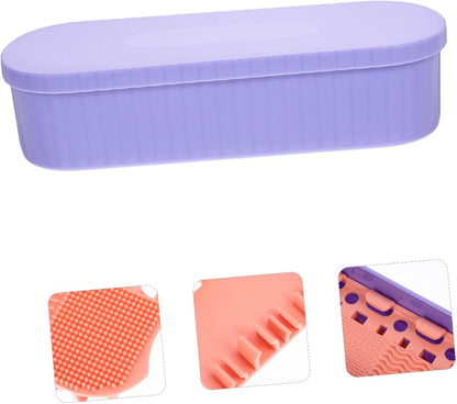 Box Brush Cleaning Container Makeup Brush Storage Holder Pp Brush Cleaner Make up Cosmetics Brush Cleaning Tool Purple